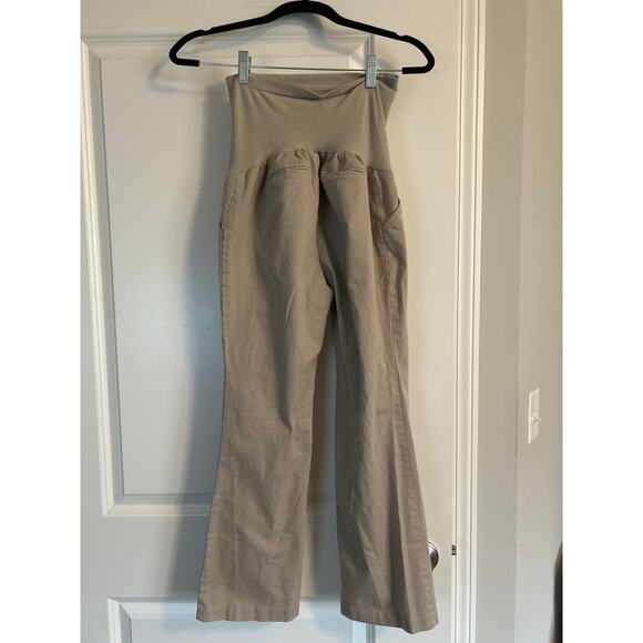 GUC Motherhood Maternity Tan Maternity Pants Front Stretch Panel Pockets Size PS - Picture 2 of 4